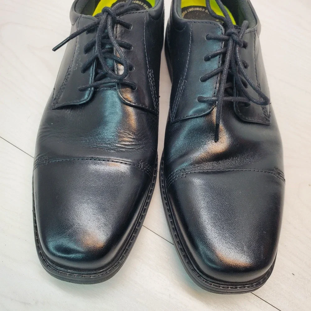 Bostonian Commonwealth Flexlite Men 9.5 W Black Leather Oxford Shoes Office Wear